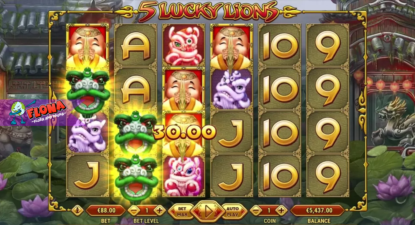 5 Lucky Lions oleh Habanero: Slot Cina Unik dengan Jackpot hingga Rp 6,600,000,000